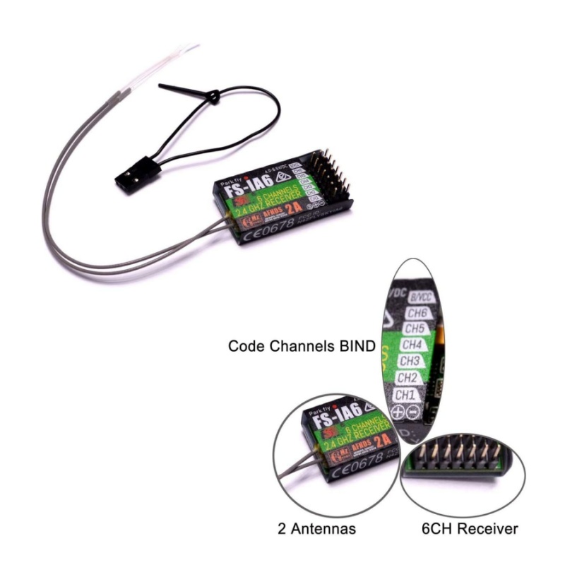 Drone Racing Battery - Flysky FS-IA6 レシーバー 6CH デュアルアンテナ iBus