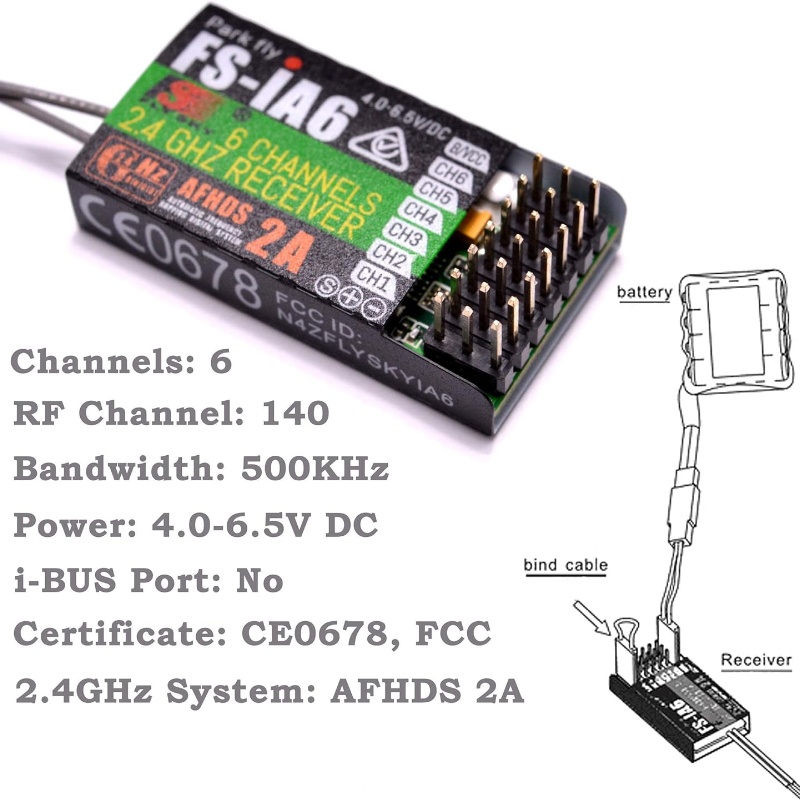 Flysky FS-IA6 レシーバー 6CH デュアルアン - Drone Racing Battery のレビューと価格