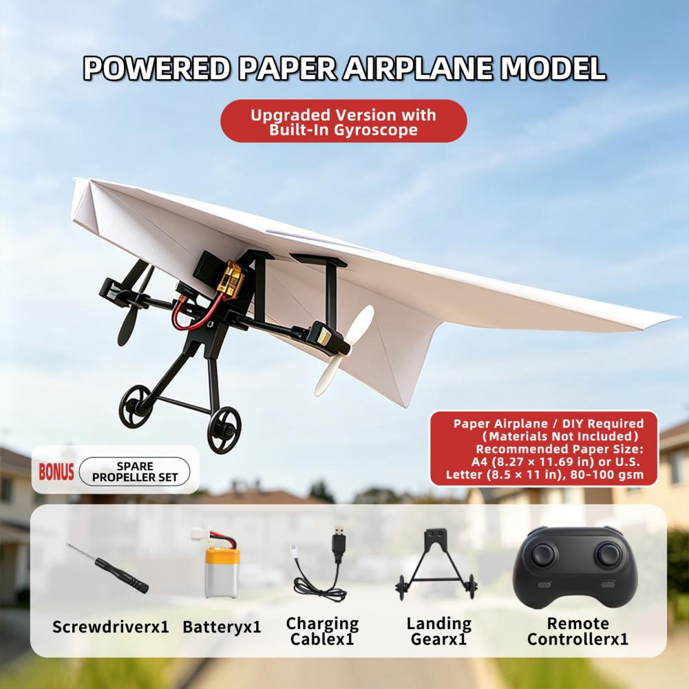 リモコン紙飛行機電動パワーキットDIY折りたたみ式長距離安定 - Drone Racing Flag のレビューと価格